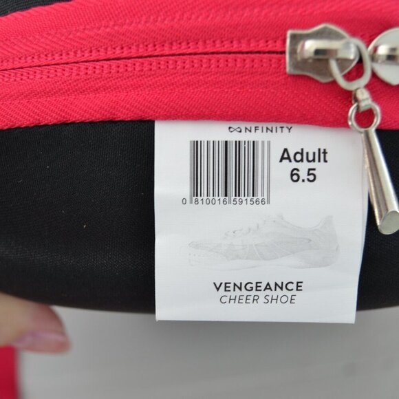 Nifinity Vengeance Pink Black Cheerleading Shoe Bag Zipper Strap Case Size 6.5 - Picture 4 of 5